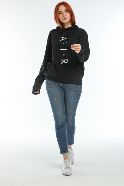 Superlife Superlife Γυναικεία κουκούλα Oversize Fit Air Printed Λεπτή φούτερ Spr22swk162