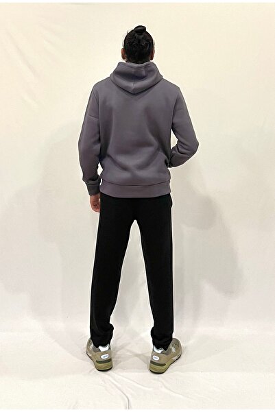 Superlife Ανδρικό φούτερ με κουκούλα, άνετο και άνετο, με φλις εσωτερικά, 3 κλωστές, με στάμπα NYC spr24sw09