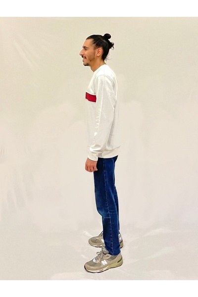 Superlife Ανδρικό φούτερ με λαιμόκοψη με άνετη εφαρμογή 3 νημάτων με χοντρή γαρνιτούρα SPR24SW35