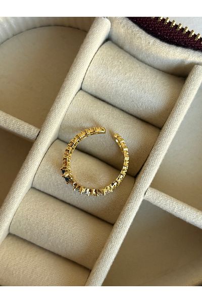 ringbox Blue Multicolor Two Rows Clover Ring