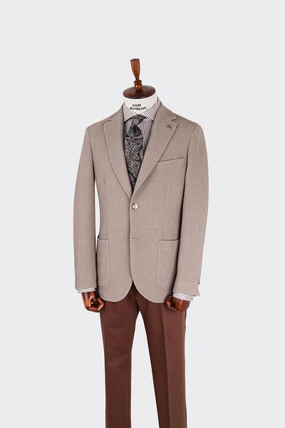 Kadir Büyükkaya Swallow Collar Men's Jacket-Kax5117S
