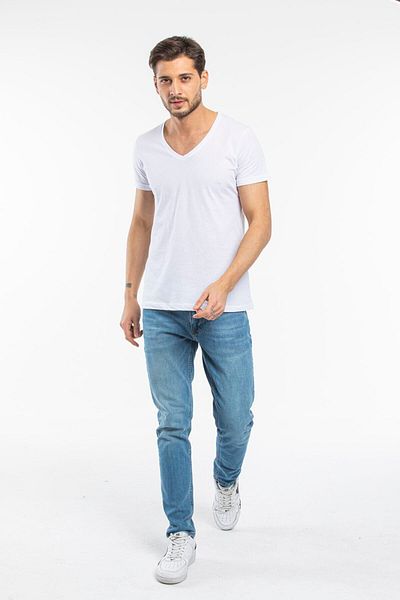 Superlife Ανδρικό μπλουζάκι με λαιμόκοψη V Superlife Spr 246