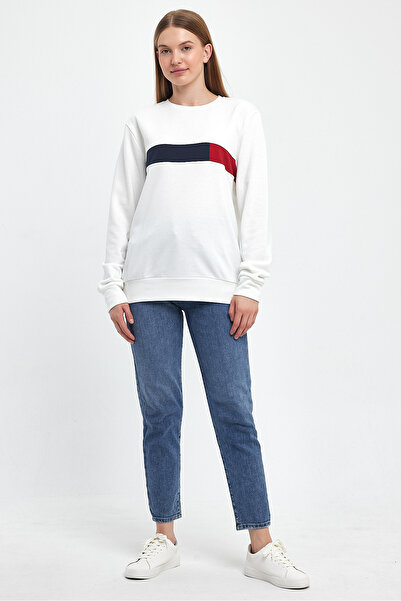 Superlife Γυναικείο φούτερ με λαιμόκοψη με άνετη εφαρμογή 3 κλωστών με χοντρή γαρνιτούρα SPR24SWK35