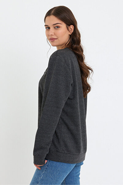 Superlife Γυναικείο φούτερ με λαιμόκοψη Superlife Oversize Fit Brooklyn με στάμπα SPR23SWK330