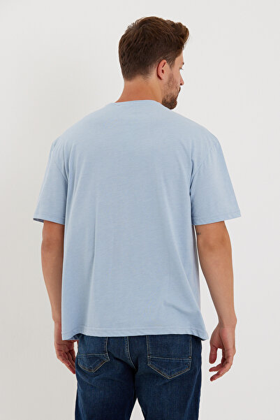 Superlife Ανδρικό μπλουζάκι με λαιμόκοψη πλήρωμα υπερμεγέθη Fit Brooklyn printed T-shirt Spr21y27