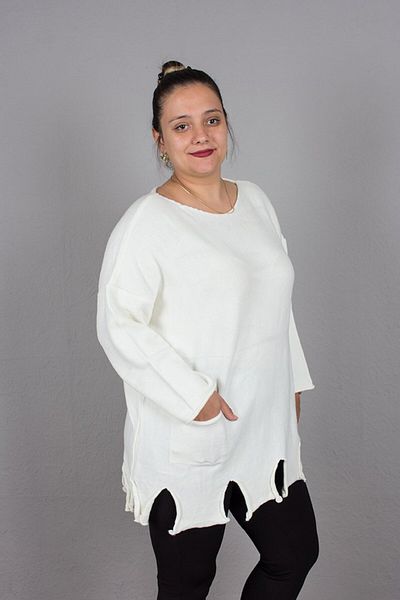 Truva XXL Plus Size Skirt Ripped Knitwear Sweater