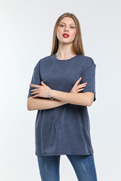 Superlife Γυναικείο T-Shirt με λαιμόκοψη με υπερμεγέθη Fit Spr21yk30