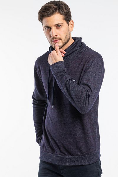 Superlife Ανδρικό γιακά με σάλι Regular Fit Thin Φούτερ Spr 20k43