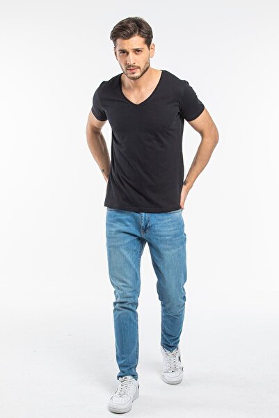 Superlife Ανδρικό μπλουζάκι με λαιμόκοψη V Superlife Spr 246