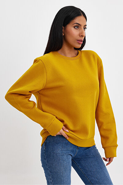 Superlife Γυναικείο φούτερ με λαιμόκοψη ποδηλατικού τύπου, άνετο και χοντρό, με 3 σκέλη εσωτερικά με φλις SPR24SWK36