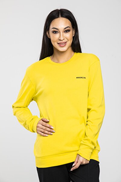 Superlife Süperlife Bisiklet Yaka Uzun Kollu Dar Kalıp İnce Sweatshirt SPR21K18