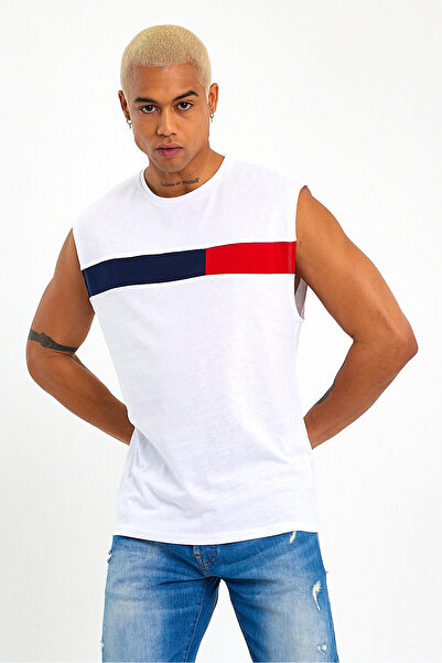 Superlife Superlife Men's Crew Neck Regular Fit Garnished T-Shirt Spr23At346