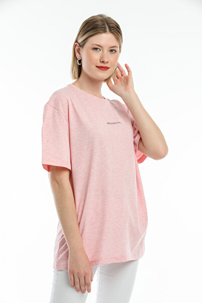 Superlife Women's Crew Neck Oversize Fit Brookyln Printed T-Shirt Spr21yk27