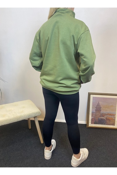 Superlife Γυναικείο φούτερ με μισό φερμουάρ με 3 κλωστές και τσέπη καγκουρό spr24swk22