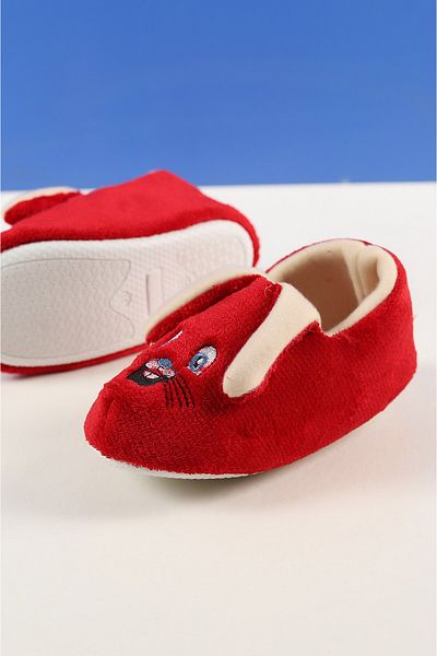MİNAHOBİ Plush Slippers with Rabbit Figure - for Home and School with Anti-Slip Base