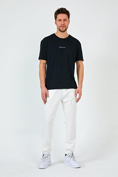 Superlife Ανδρικό παντελόνι με κανονική/κανονική εφαρμογή από καουτσούκ με λεπτή στάμπα Brooklyn City 24EA203