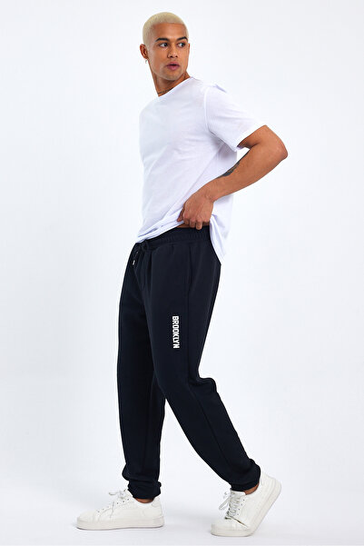 Superlife Ανδρικό παντελόνι με κανονική/κανονική εφαρμογή από καουτσούκ με λεπτή στάμπα Brooklyn City 24EA203