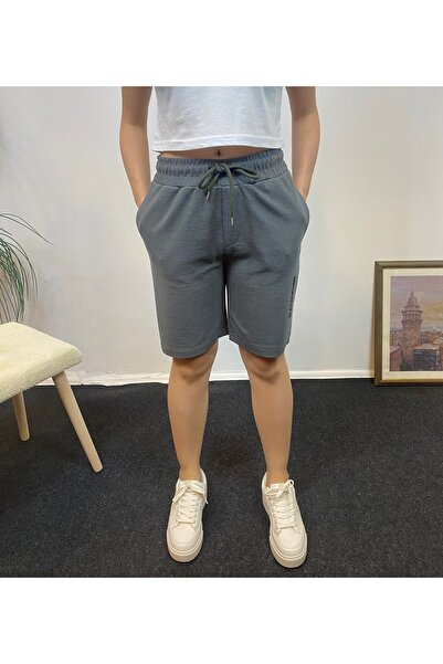 Superlife Γυναικείο άνετο σορτς με ελαστική μέση με στάμπα με τσέπες SPR24SRK208