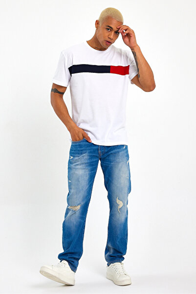 Superlife Ανδρικό μπλουζάκι με λαιμόκοψη Superlife με κορδόνια SPR23TS301