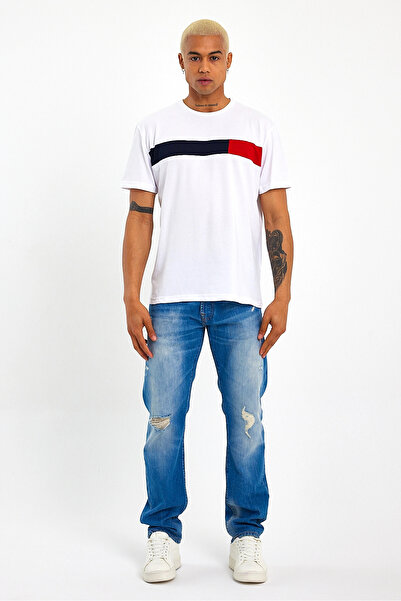 Superlife Ανδρικό μπλουζάκι με λαιμόκοψη Superlife με κορδόνια SPR23TS301