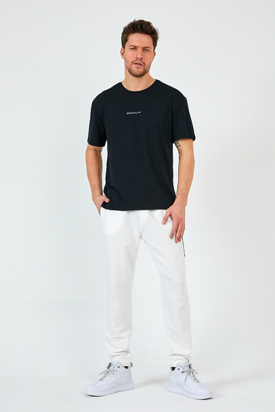 Superlife Ανδρικό παντελόνι με κανονική/κανονική εφαρμογή από καουτσούκ με λεπτή στάμπα Brooklyn City 24EA203