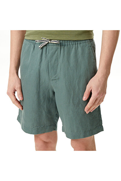Nautica Erkek Yeşil Classic Fit Keten Bermuda