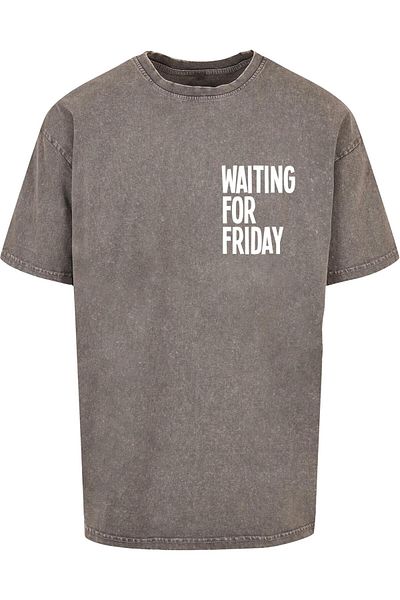 Mister Tee Waiting For Friday – Schweres Oversize-T-Shirt mit Acid-Waschung