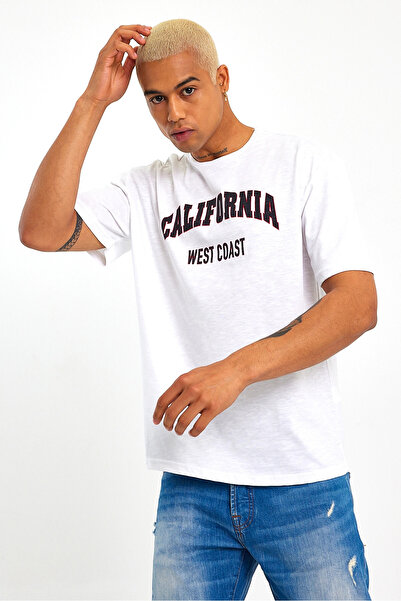 Superlife Ανδρικό T-shirt με λαιμόκοψη με λεπτή εφαρμογή California με στάμπα Spr21y22