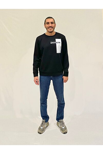 Superlife Hanorac pentru bărbați, cu gât rotund, confortabil, cu 3 fire, gros...