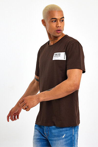 Superlife Ανδρικό μπλουζάκι με λαιμόκοψη Superlife με στάμπα Tokyo SPR23ts303