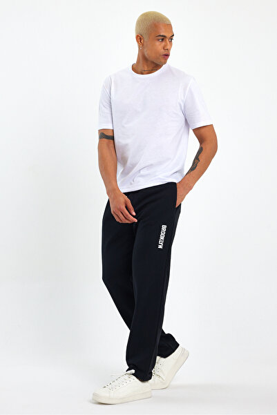 Superlife Ανδρικό παντελόνι με κανονική/κανονική εφαρμογή από καουτσούκ με στάμπα Brooklyn City 24EA205