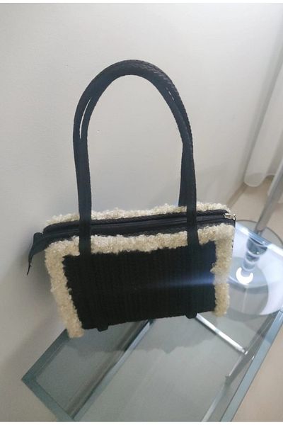 TUES TİCARET05 Handmade Straw Bag with Feather Detail for Daily Use