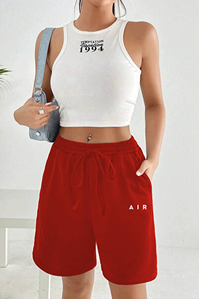 Superlife Women's Comfortable Fit Elastic Waist Pocketed Printed Shorts Spr24Srk52