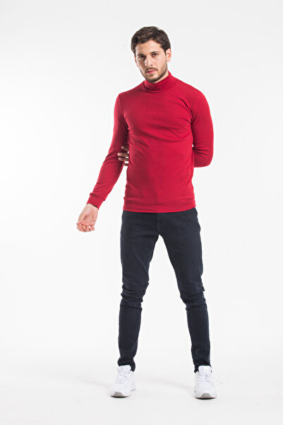 Superlife Süperlife Turtleneck Long Sleeve Slim Fit Thin Men's Sweatshirt Spr 2019K21