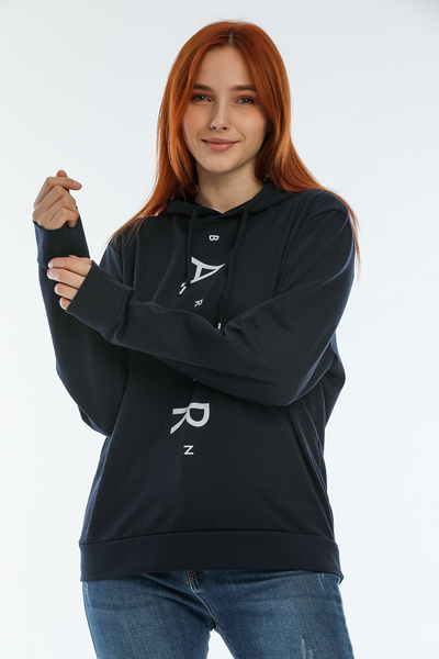 Superlife Γυναικείο φούτερ με κουκούλα Air Printed Oversize - SPR22SWK162