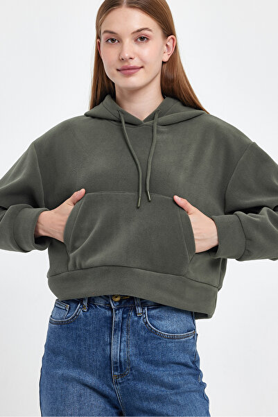 Superlife Γυναικείο φούτερ με κουκούλα Softech Fleece με τσέπη καγκουρό spr24pwk98