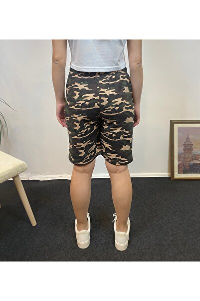 Superlife Γυναικείο σορτς με ελαστική μέση με τύπωμα με τσέπες spr24srk52