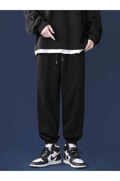 Superlife Unisex ελαστικό στη μέση και τα πόδια λεπτό παντελόνι φούτερ SPR24UEA82