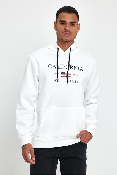 Superlife Süperlife Men's Comfortable Fit Fleece Lined 3-Thread American Printed Sweatshirt Spr24Sw01