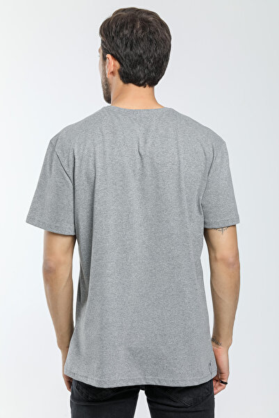 Superlife Men's Crew Neck Slim Fit Front Stitching Garni T-Shirt Spr21y01