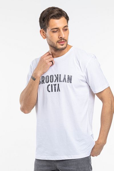 Superlife Ανδρικό T-shirt με λαιμόκοψη Brooklyn City με στάμπα Spr 253
