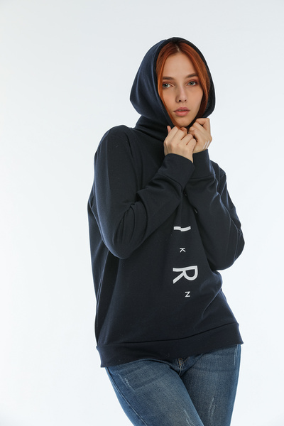 Superlife Γυναικείο φούτερ με κουκούλα Air Printed Oversize - SPR22SWK162