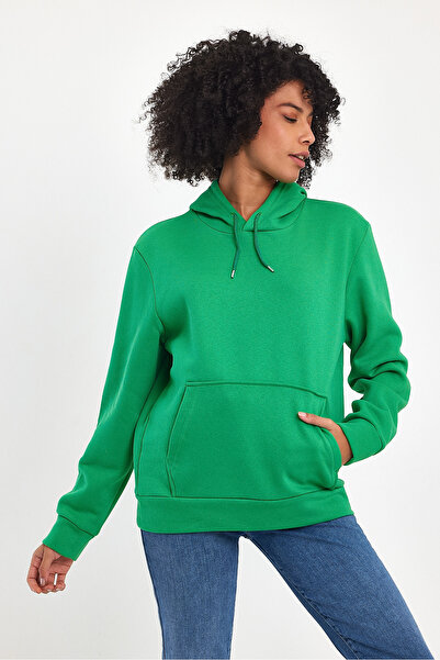 Superlife Γυναικεία φούτερ με κουκούλα άνετη εφαρμογή Fleece 3 κλωστών spr24swk55