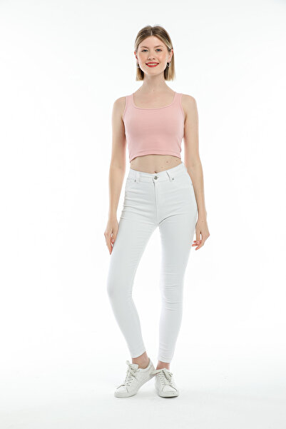 Superlife Tricou crop tricotat slim fit pentru femei Superlife Kadın SPR21Y19