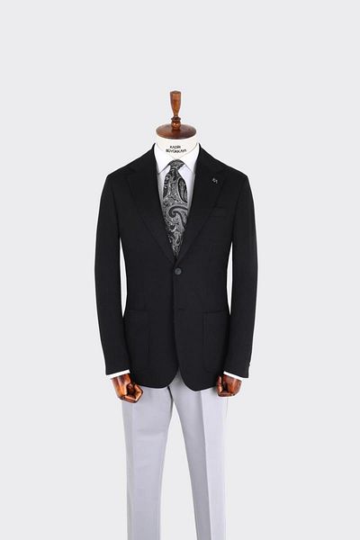 Kadir Büyükkaya Swallow Collar Men's Jacket-Kax5528S