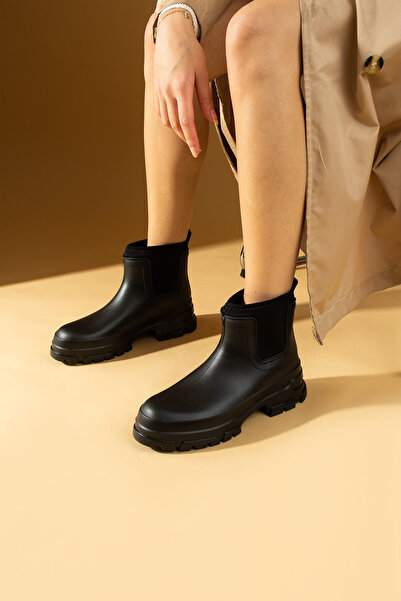Pembe Potin Γυναικείες μαύρες αδιάβροχες μπότες βροχής νέας σεζόν