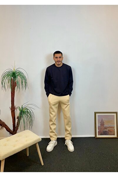 Superlife Ανδρικό παντελόνι φλις εσωτερικά με 3 κλωστές SPR24EA95