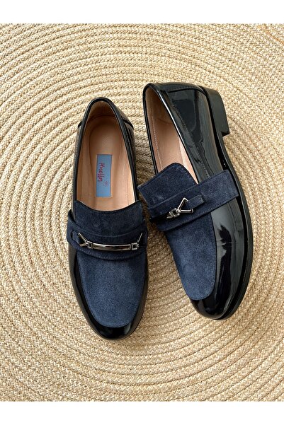 Diseno Huella Noche - Lacivert Loafer Ayakkabı