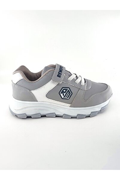 Bİ AYAKKABI Γκρι χρώμα - Παιδικά αθλητικά παπούτσια με κούμπωμα Velcro και άν...