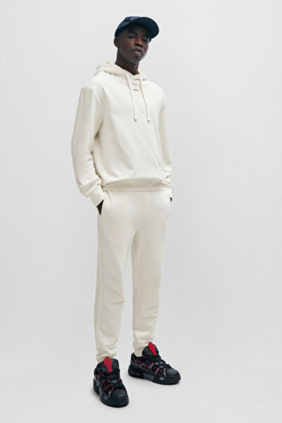 HUGO Erkek Marka Logolu Beli Ve Paçası Lastikli İp Bağlamalı Ekru Pantolon 50...